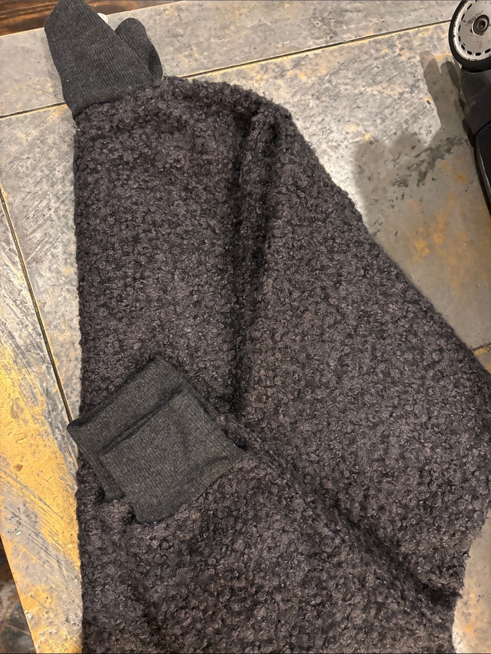 Donni Grey Sherpa Half-Zip Sweater with pearl zip - Picture 5 of 6